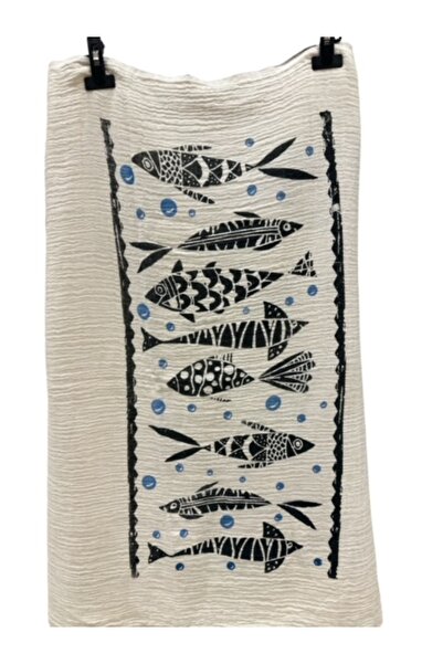 PHUTİ COLLECTION صف بيشتيمال من الموسلين بطبعة سمكة