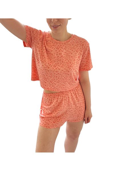 Merlot Knitted T-Shirt and Shorts Pajama Set