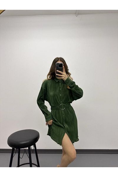 ASM Fashion ΓΥΝΑΙΚΕΙΟ ΦΟΡΕΜΑ ΠΟΥΚΑΜΙΣΟ ΜΕ ΛΕΠΤΟΜΕΡΗ ΖΩΝΗ