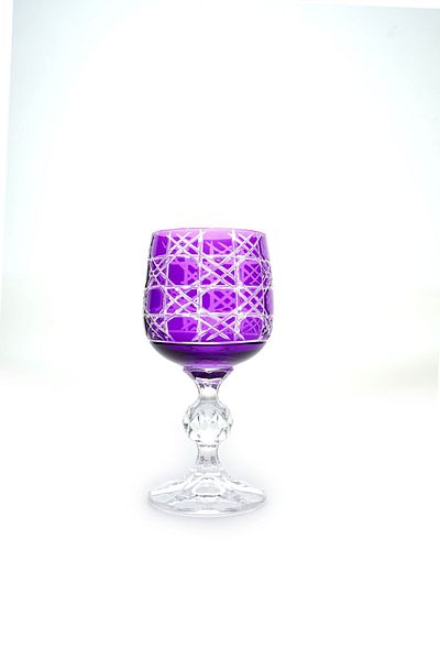 Kristal Market Handmade Crystal Bohemia Colorful Luxury Crystal Footed Goblet Coffee Side Water Glass