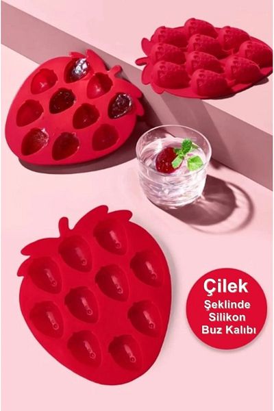 VANCL Strawberry Shaped Ice Mold| Also Used for Candle, Chocolate, Jelly, Soap, Cake Making, ESSU39