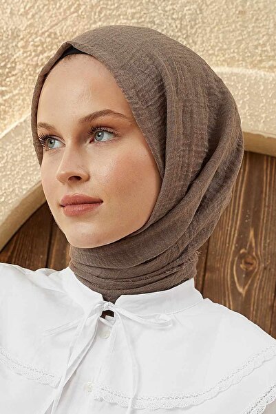 SİSNDSTORE ŞAL-EŞARP-AKSESUAR Bürümcük Şal Koyu Vizon