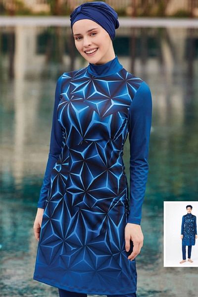 TESMAY Women's Lycra Fully Covered Hijab Swimsuit 0484