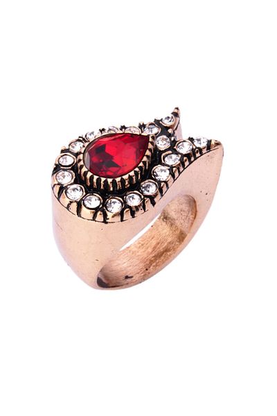 Aşina Gümüş Tulip Gorgeous Century Diamond Diamond Mounted Ruby Jewellry Ring