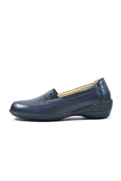 Dr.Comfort 3203 Hakiki Deri Lacivert Kadın Ayakkabı