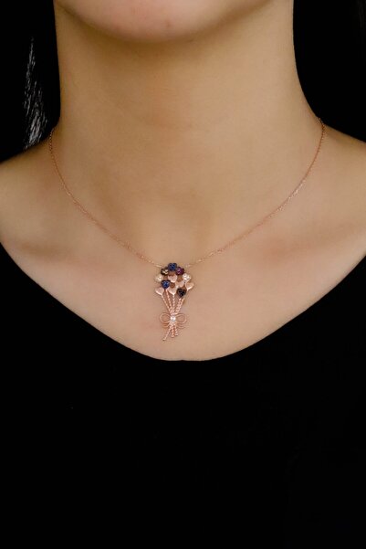 Midyat Nurtaş Gümüş Kalp Buketi Tasarım Hayalet Gümüş Kolye