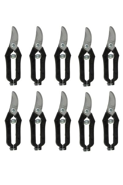 ZUBİZUBİ Göcen 10 Pieces Citrus Vineyard Pruning Shears Curved Tip 18 Cm Black