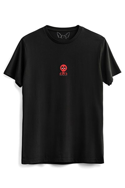 Alfa Tshirt Animal Deadpool Dijital Baskılı Siyah T-shirt