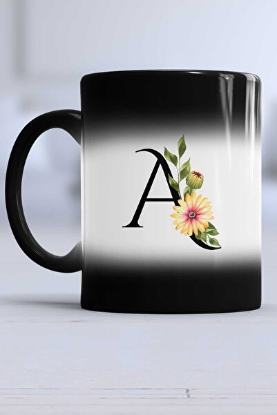 Hedizu كوب سحري على شكل حرف A مزين بالزهور