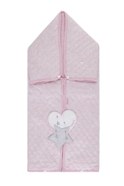 Babydola %100 Pamuk Kalp Yıldız Figürlü Unisex Fermuarlı Battaniye
