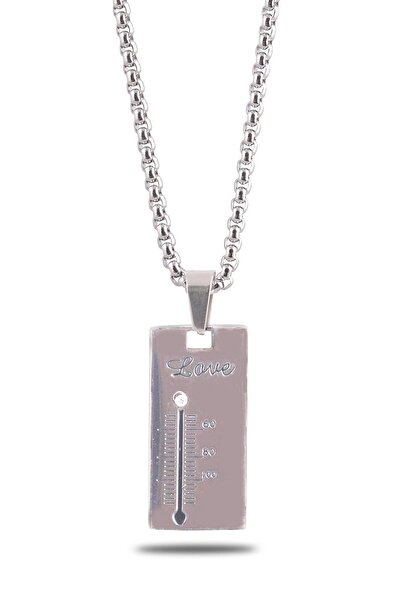 OSMANLI GÜMÜŞ Ottoman Aşk Ölçer Erkek Çelik Zincir Kolye Cklaskolcer-gms