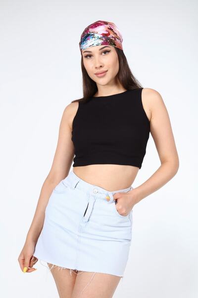 AFŞAR MODA Women's Zero Sleeve Camisole Crop Blouse