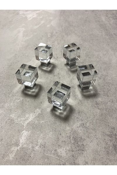 SÖZER ORMAN ÜRÜNLERİ 20mm Cube Crystal Chrome Button Furniture Handle