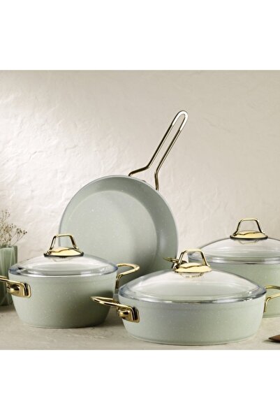 Kütahya Porselen طقم أواني طهي هيرا جرين 7 قطع - Her07tsgrnaysl