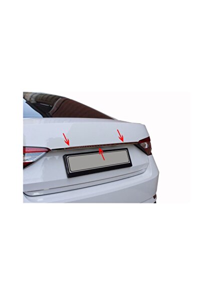 BLUEOTO Skoda Süper B (2015-2020 ) Plakalık Üst Krom Çıtası Paslanmaz Çelik S...