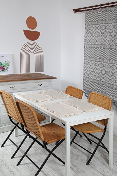 cotton maison خدمة أمريكية طبيعية 4 قطع عتيقة 30x45 سم