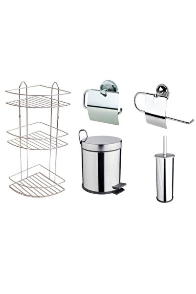 RENK YAPI RÜYASI Baie WC Toaletă Coș de gunoi 5lt + Raft cu 3 niveluri + Supo...