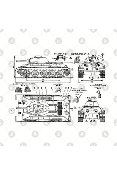 Pixxa كوب T34 Tank Schematics
