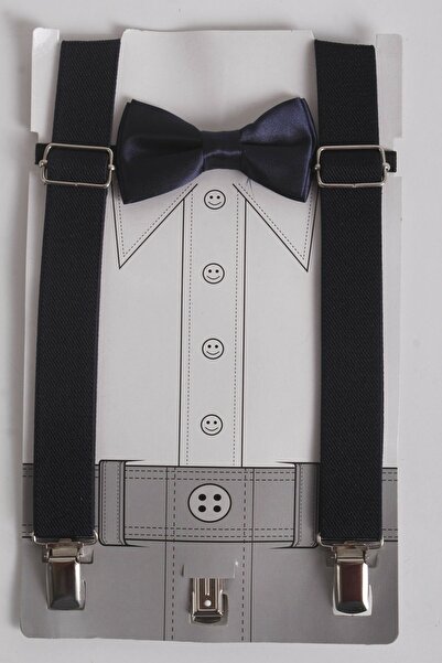 Zaves Set cu bretele și papion pentru copii bleumarin