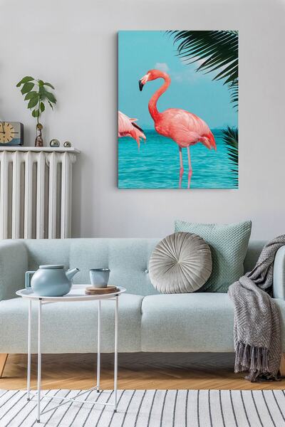 Flamingo Baskılı Modern Tuval Kanvas Tablo 70x100 cm