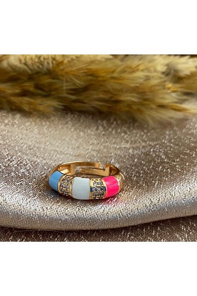 Markiz Takı Multi-Colored Jewelled Ring Model Adjustable