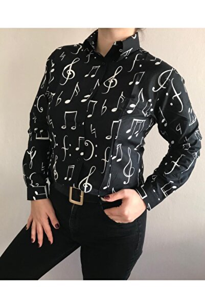 Herşey Nota Nota Shirt Women's Black