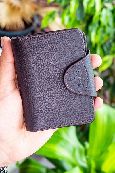 Garbalia Καφέ πορτοφόλι Unisex από γνήσιο δέρμα με πρόσθετη θήκη για κάρτα