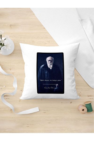 Panorama Ajans Μαξιλαροθήκη με σχέδιο επιστήμονες Charles Darwin Fun Evolution