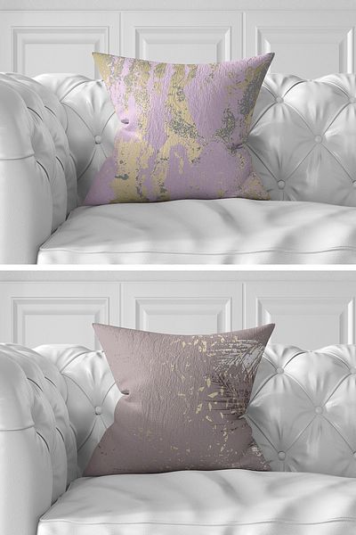 Realhomes Set of 7 Double Sided Colorful Soft Marble Design Digital Printed Throw Pillow Covers