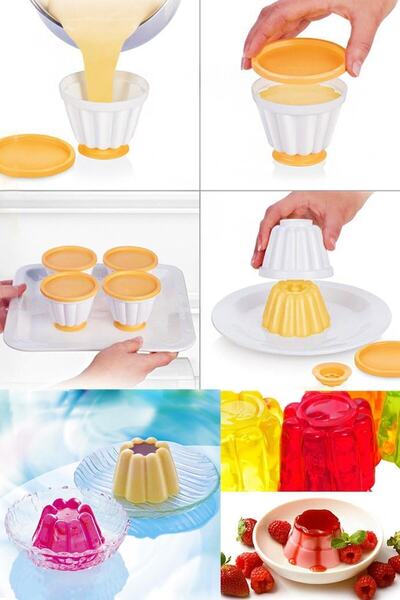 DKR STORE 4'lü Jöle-puding-dondurma Kabı