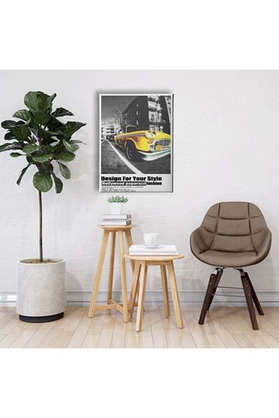 Desenlio Nostalgia Taxi Canvas Painting