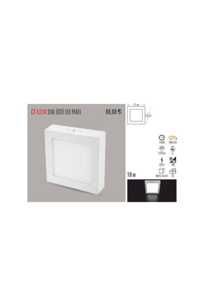 Cata Ct-5234 18w/3200k Alm. S.ü Led Armatür Kare (GÜNIŞIĞI)