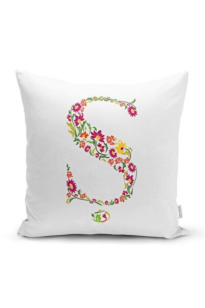 Realhomes Fundal alb Literă tematică Frunze Ş Design special Husă de pernă cu...