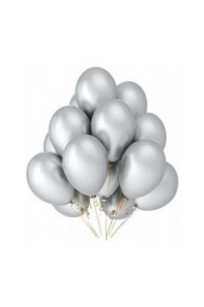 Happyland 10 Silver Metallic Balloons