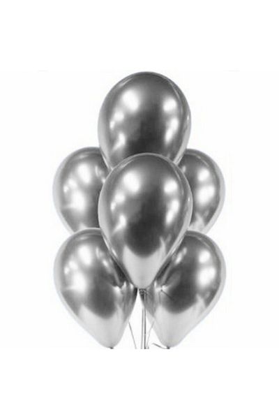 Happyland 20 Pieces Chrome Metallic Silver Balloon