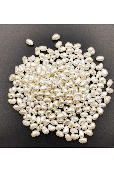yiğit aksesuar Trapezoid Pearl Formless Pearl Cream 50 Pieces (6*9 Mm)
