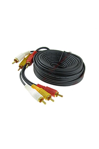 WOZLO 3 Rca Ses Ve Görüntü Kablosu - 5 Metre Altın Uç