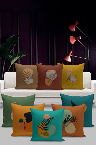 Filamente Набір чохлів для 8 подушок, кольоровий фон з рослинним малюнком (ВИ...
