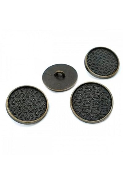Şentürk aksesuar Ellipse Pattern Footed Metal Button with Enamel Slot