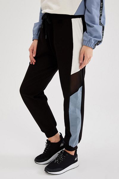 DeFacto Γυναικεία μαύρη μέση με κορδόνια Jogger Sweatpants T6394AZ21SP