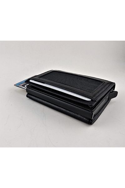kar-bul Men's Black Automatic Mechanism Wallet