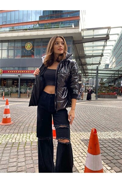 Trn JNS Extra High A.c.a.i.p S.o.l.m.a.z Μαύρο φαρδύ τζιν παντελόνι Palazzo (...