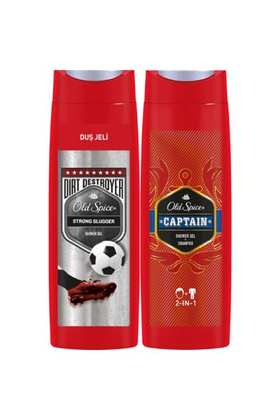 Old Spice Captain Shower Gel and Strong Slugger 400 ml Shower Gel Set
