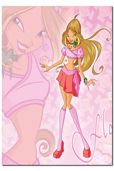 Cakatablo Ahşap Tablo 3 Sezon Winx Club Florası Görseli (25x35 Cm Boyut)