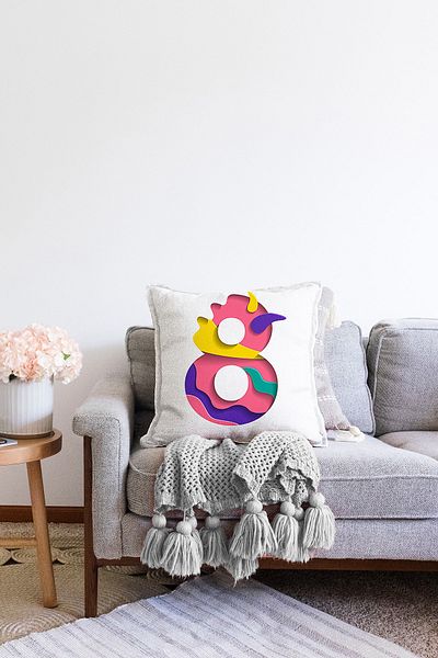 Realhomes Față de pernă Raschel, cu două fețe, colorată cu 8 cifre, design special, cu imprimeu digital.