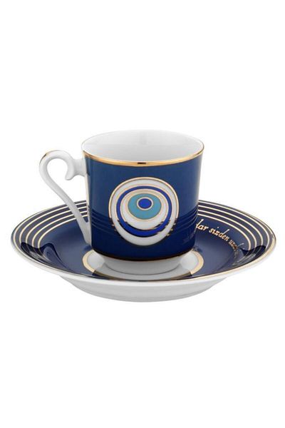 Kütahya Porselen Evil Eye Beaded Coffee Cup Set Kobat