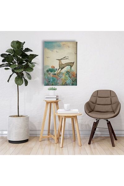 Desenlio Modern Canvas Painting with Deer