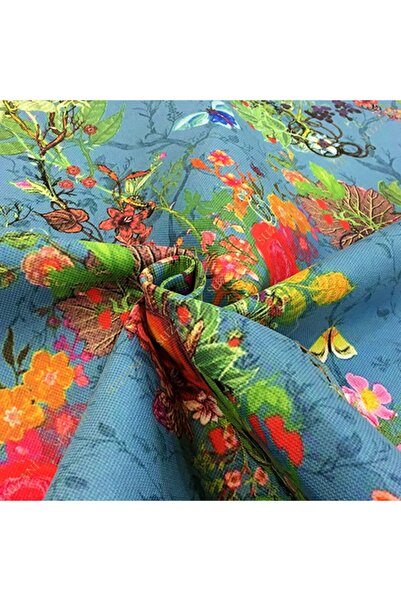 SUZANİ Böğürtlenli Kelebekli Kumaş Kms-0615