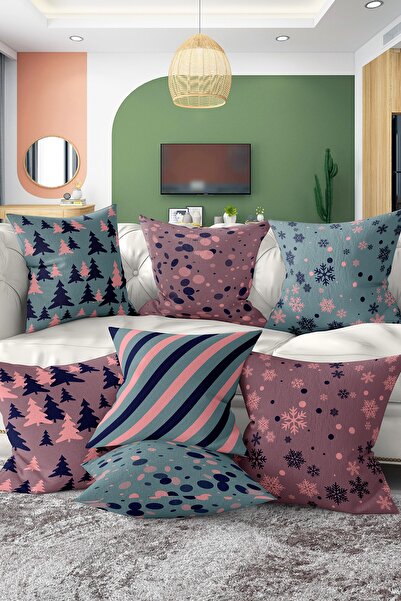 Realhomes Набір з 7 двосторонніх чохлів для подушок з цифровим принтом у вигл...