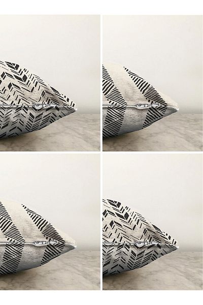 Realhomes Set de huse de pernă Raschel, 4 piese, design special, cu desen scandinav, imprimat digital